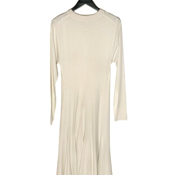 The Row Ivory Gentwood Long Sleeve A-Line Jersey Midi Dress - Picture 2 of 6